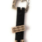 Vintage Navajo Black Leather & Nickel Silver Belt Buckle