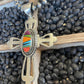 Navajo Multi Stone Inlay & Sterling Silver Cross Pendant Signed