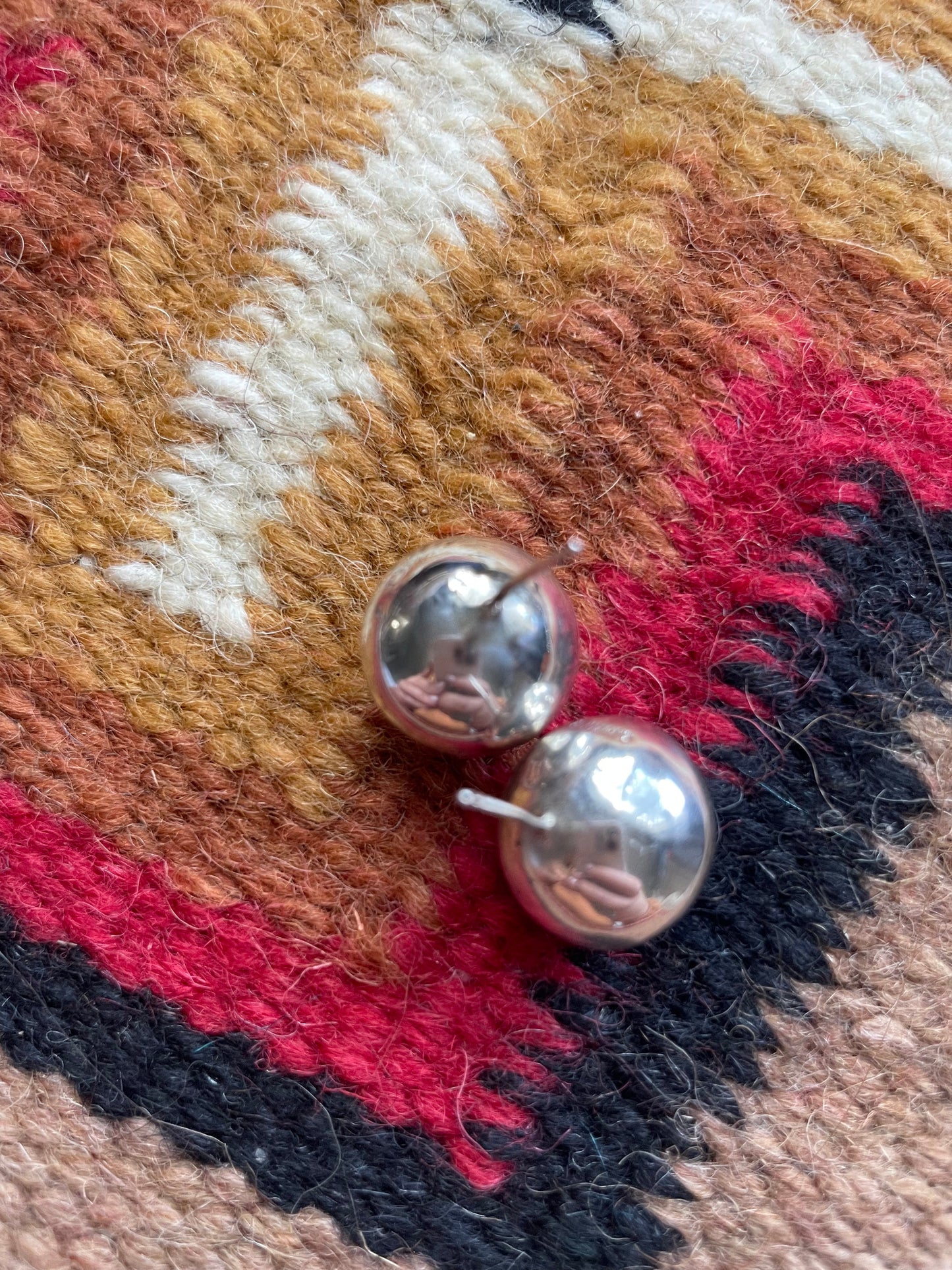 Navajo Sterling Silver Stud Earrings 12mm