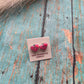 Zuni Sterling Silver & Pink Opal Inlay Heart Stud Earrings