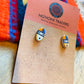 Sun Face Multi Stone And Sterling Silver Inlay Stud Earrings