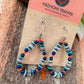 Handmade Turquoise, Coral, Lapis And Sterling Silver Beaded Dangle Earrings