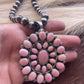 Navajo Queen Pink Conch Shell Sterling Silver Pendant Signed C Yazzie