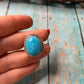 Old Pawn Navajo Sterling Silver & Light Blue Larimer Ring Size 7