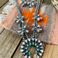 Handmade Sterling Silver, Wild Horse & Turquoise Squash Blossom Set