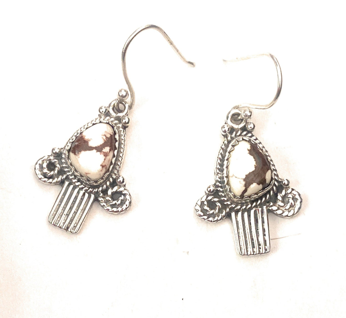 Handmade Wild Horse & Sterling Silver Dangle Earrings