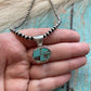 Navajo Number 8 Turquoise Inlay & Sterling Silver Pendant