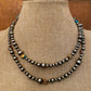 Navajo Turquoise & Spiny Spice Sterling Silver Beaded Necklace 30 inch