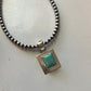 Navajo Sterling Silver & Turquoise Square Pendant