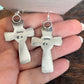 Navajo Turquoise And Sterling Silver Cross Earrings