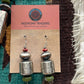 Navajo Beaded Muli Stone Hand Stamped Sterling Silver Necklace Earrings Set Signed Sophia Becenti
