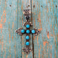 Kevin Billah Sterling Silver And Turquoise Cross Pendant Signed
