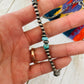 Handmade Sterling Silver & Turquoise Beaded Necklace 16-18”