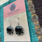 Beautiful Navajo Sterling Silver & Black Onyx Dangle Earrings Signed