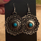 Navajo Turquoise & Sterling Silver Concho Dangle Earrings By Kevin Billah