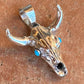 Navajo Sterling Silver & Turquoise Skull Pendant
