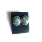 Navajo Number 8 Turquoise Inlay & Sterling Silver Stud Earrings