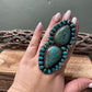 Navajo Sterling Silver And Turquoise Statement Ring Size 9