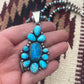 Navajo Sterling Silver & Turquoise Beaded Necklace With Pendant Signed Kathleen G