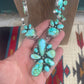 Beautiful Navajo Sterling Silver Sonoran Mountain Turquoise Necklace & Earring Set Signed Travis J
