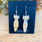 Vintage Zuni Hand Carved Mother of Pearl Corn Maiden Fetish Earrings