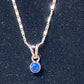 Petite Lapis Pendant with Sterling silver Necklace 18”
