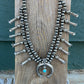 Navajo Sterling Silver And Turquoise Squash Blossom Necklace By Joseph Martinez