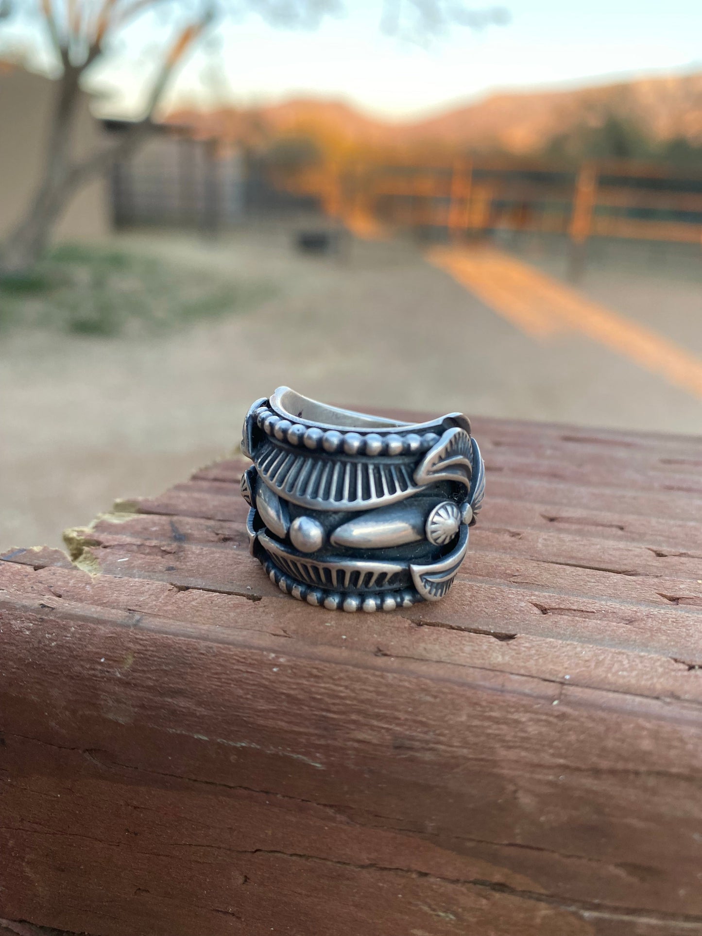 Navajo Sterling Silver  Ring Size 9 By Delbert Gordon