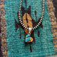 Navajo Sterling Silver & Turquoise Inlay Heart Pendant Signed