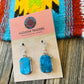 Navajo Kingman Turquoise & Sterling Silver Dangle Earrings Signed