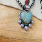 Australian Turquoise & Pearl Heart Pendant