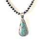 Navajo Number 8 Turquoise Inlay & Sterling Silver Pendant Signed