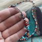 Navajo Sterling Silver & Multi Stone Beaded Necklace 34Inch