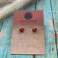 Zuni Sterling Silver & Red Opal Inlay Heart Stud Earrings