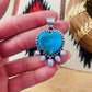 Kingman Turquoise & Pearl Heart Pendant