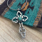 Navajo Sterling Silver & Turquoise Cross Pendant Signed Eugene Mitchell