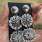 Navajo Concho Pink Conch and Sterling Silver Round Dangles