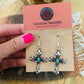 Navajo Sterling Silver & Turquoise Cross Dangle Earrings