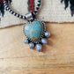Australian Turquoise & Pearl Heart Pendant