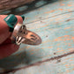 Navajo Sterling Silver & Man Made Fire Opal Ring Signed P Yazzie