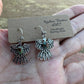 Handmade Royston Turquoise & Sterling Silver Thunderbird Dangle Earrings