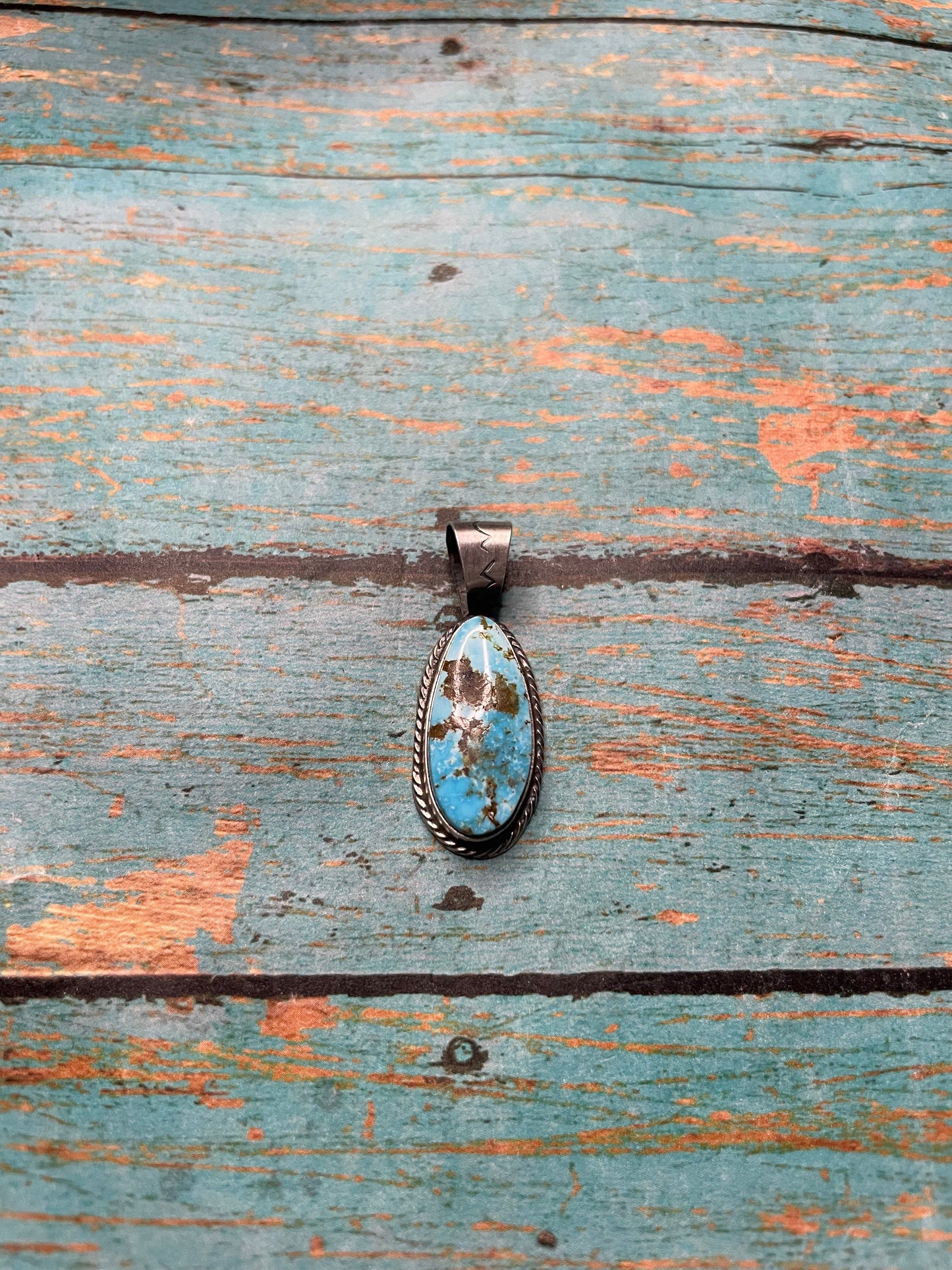 Navajo Sterling Silver & Turquoise Pendant By S Cooke