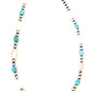 Navajo Sterling Silver Pearl, Turquoise & Queen Pink Conch Beaded Necklace 14”