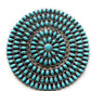 Vintage Navajo Turquoise And Sterling Silver Giant Circle Pendant Pin Signed