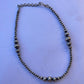Handmade 4-8mm Beaded Sterling Silver Necklace 14”