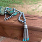 Navajo Sterling Silver Beaded Turquoise Tassel Necklace
