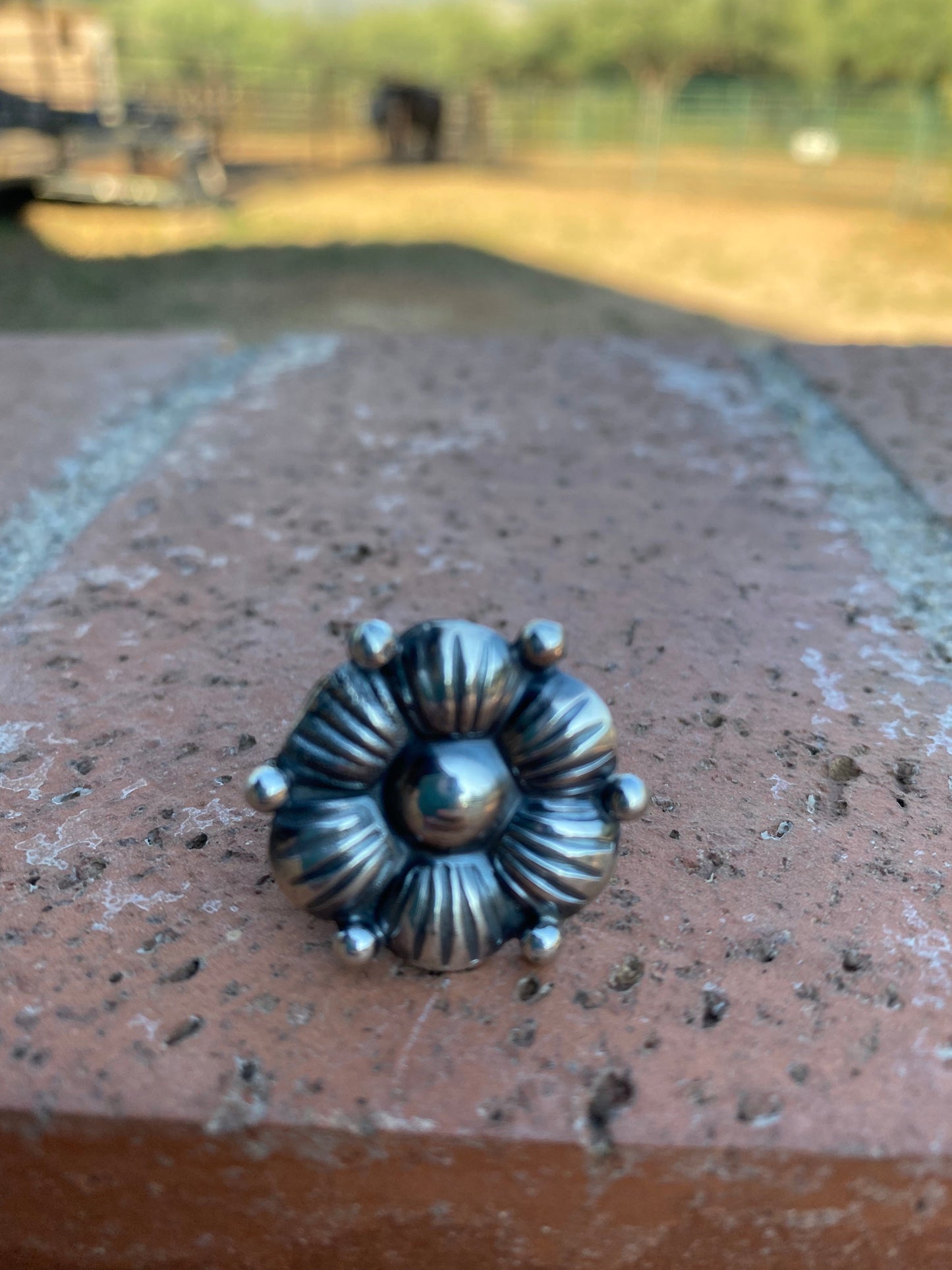 Navajo Sterling Silver Adjustable Flower Ring