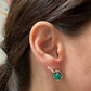 Colombian Emerald Necklace & Earrings Set in Sterling Silver dangles 1ct