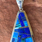Navajo Lapis, Turquoise, Blue Opal Triangle Pendant