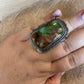 Navajo Turquoise & Sterling Silver Ring Size 8 Signed Russell Sam